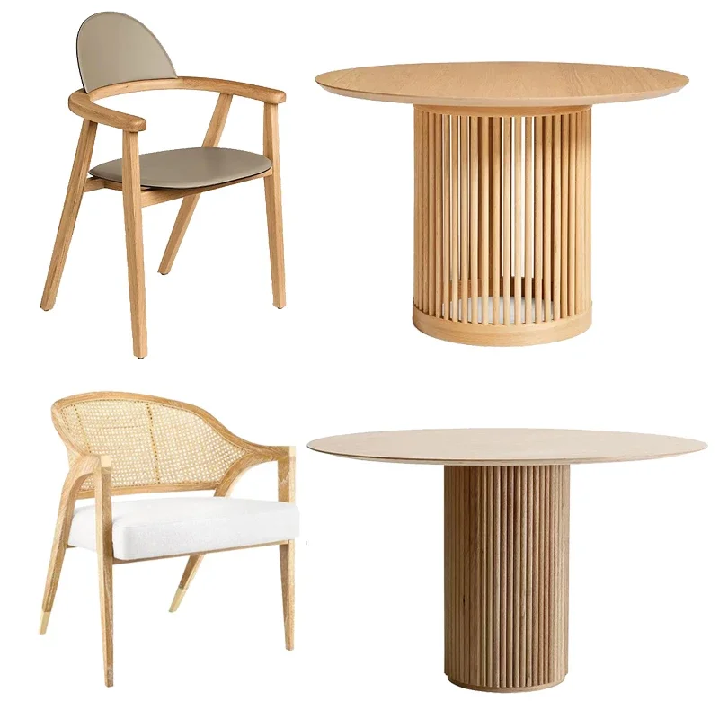 

Nordic solid wood dining chair home club...