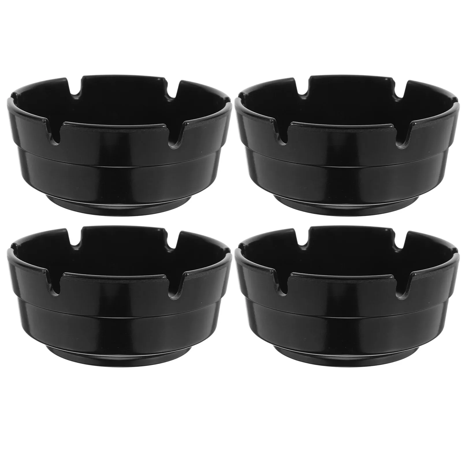 

4pcs Round Fire Resistant Ashtrays Unbreakable Deep Bowl Smoke Trays Stackable For Home Hotel Restaurant Office Indoor
