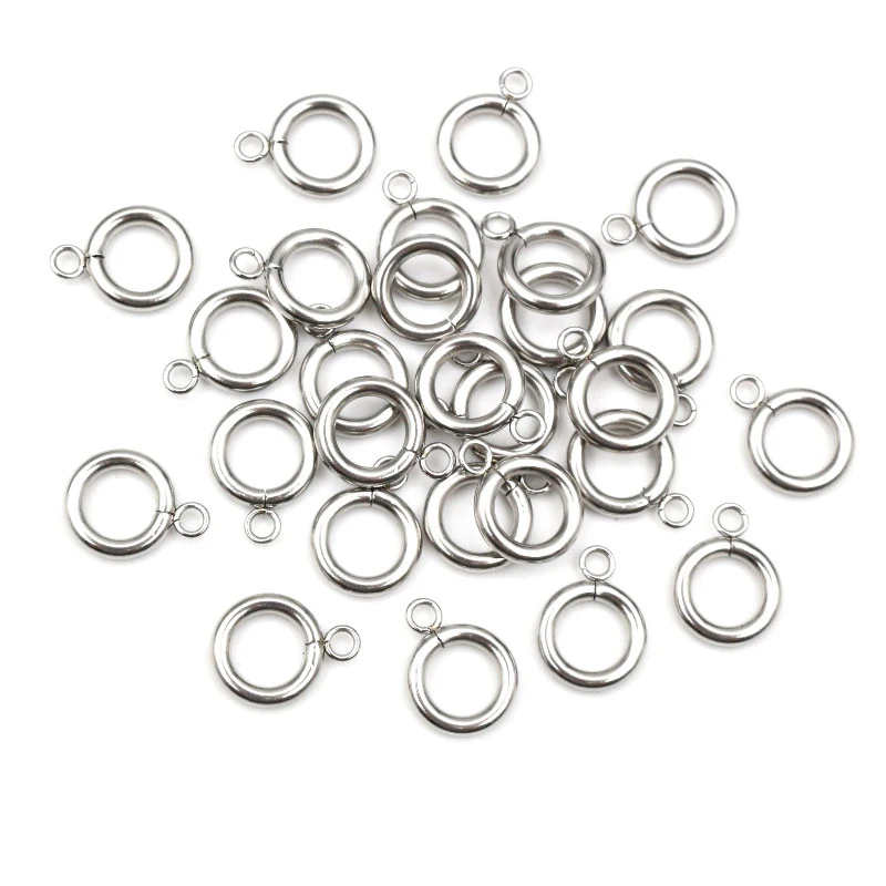 30pcs 316L Stainless Steel Small Loop Hoops Rings Circle Connector Diy Jewelry Findings Accessories for Bracelet Neckalce