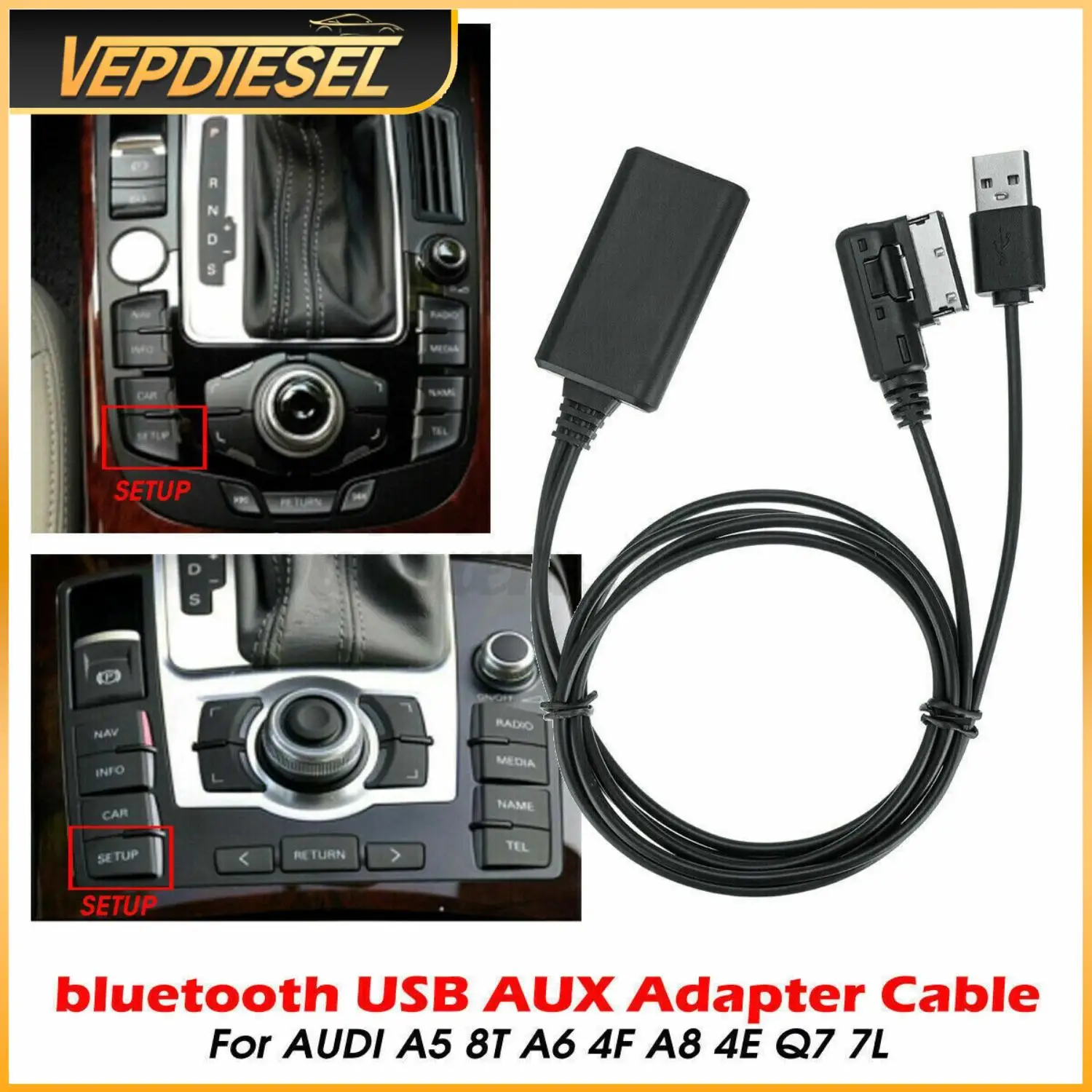 

1PC Wireless bluetooth Music Interface AUX Audio Cable Adapter For Audi Q7 A5 A6 A8 Automobile Professional Accessories