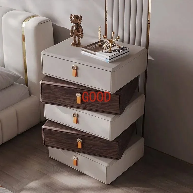 Bedroom Metal Luxury Nightstand Modern Organizer Night Stand Rotating Bedside Table