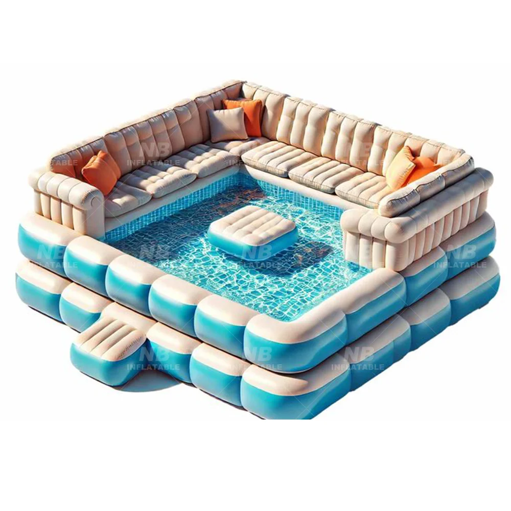 Inflatable Sofa Pool, Durable PVC, CE Certified Pump, 3-Year Warranty, Max Capacity 500kg, Family Parties, Gatherings