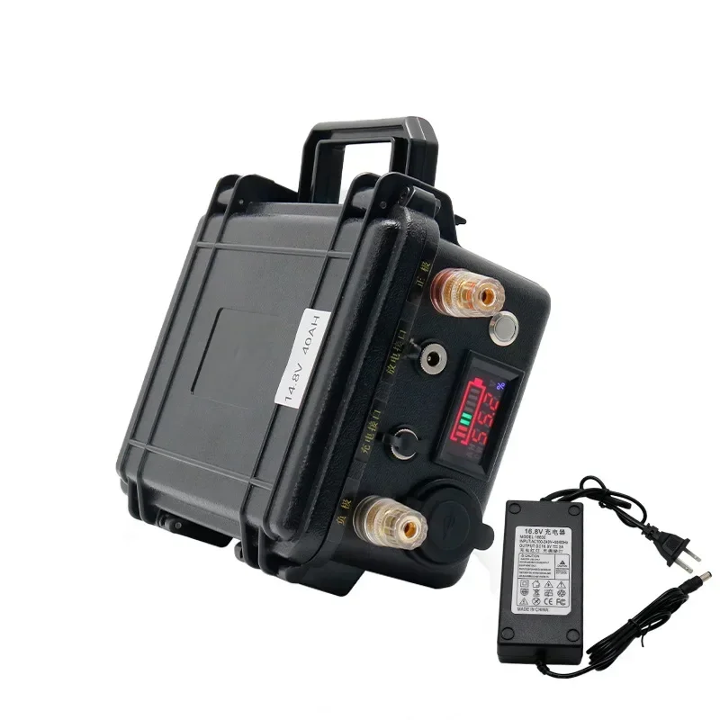Carrete de pesca portátil impermeable para exteriores, batería de 12V, fuente de alimentación para maleta multifunción con capacidad de 20/30/40/50Ah para acampar