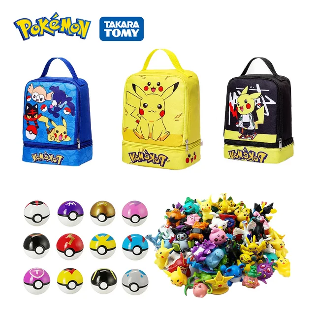 144 styl Pokemon rysunek z torbą do przechowywania potwór elf piłka zestaw zabawka Pikachu Anime akcja Mini mały Pokeball prezent urodzinowy dla dziecka