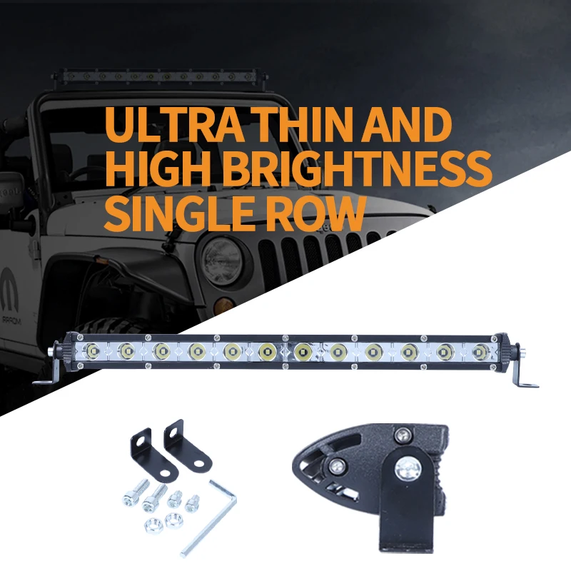 

New Design 6 LED Aluminum Working Lamp Bar Spotlight Beads Ultra-thin Small Single-row Auxiliary Lamps for Car Truck Driving