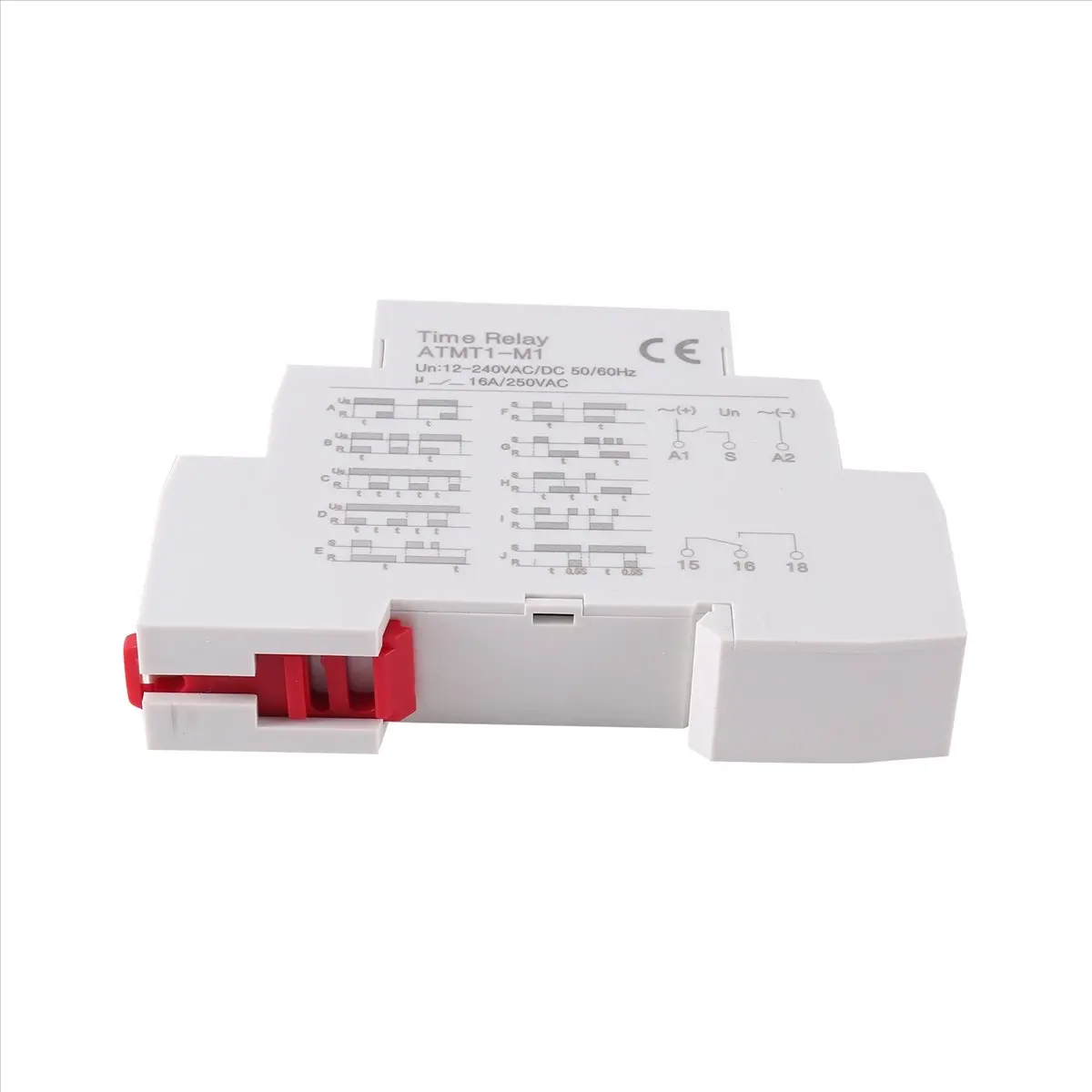 GTS 12-240VAC/DC Din Rail Type Time Delay Relay 16A/250VAC Multifunction Timer Relay with 10 Function Choices, ATMT1-M1