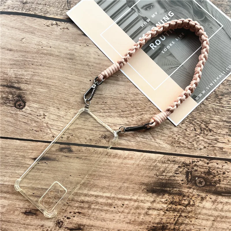 Shoulder Phone Strap Braided Cellular Lanyard Metal Key Ring Lanyard Universal Bag Strap Handbag Replacement Accessories Rope