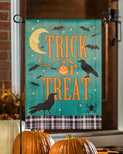 Style Selections “Trick or Treat” Garden Flag 12.5x18 Double-Sided Halloween JJE DDI GGX