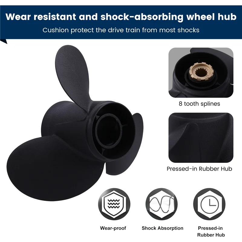 A80X-14 1/2X19 48-832830A45 مروحة القارب 15 سبلاين مناسبة للزئبق 130-300 HP RH