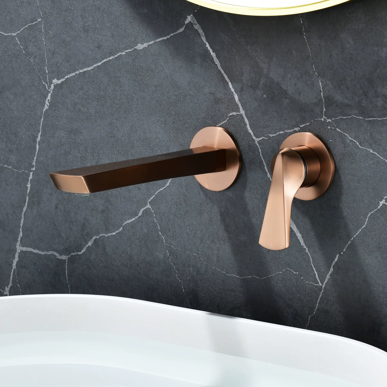Brushed Gold Basin Faucet Brushed Rose Gold Bathroom Faucet Sink Faucet In-Wall Grey Basin Tap Basin Mixer Combination Blanoir