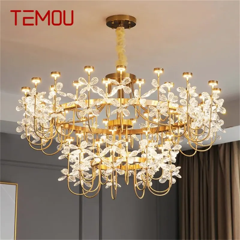 

TEMOU Modern Chandelier Pendant Lamp Contemporary Gold Luxury Home LED Creative For Living Dining Room