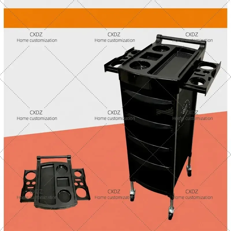 New Hair Cart Barber Shop Multi Layer Removable Storage Rack Portable Household Tool Trolley for Cross Border Sale