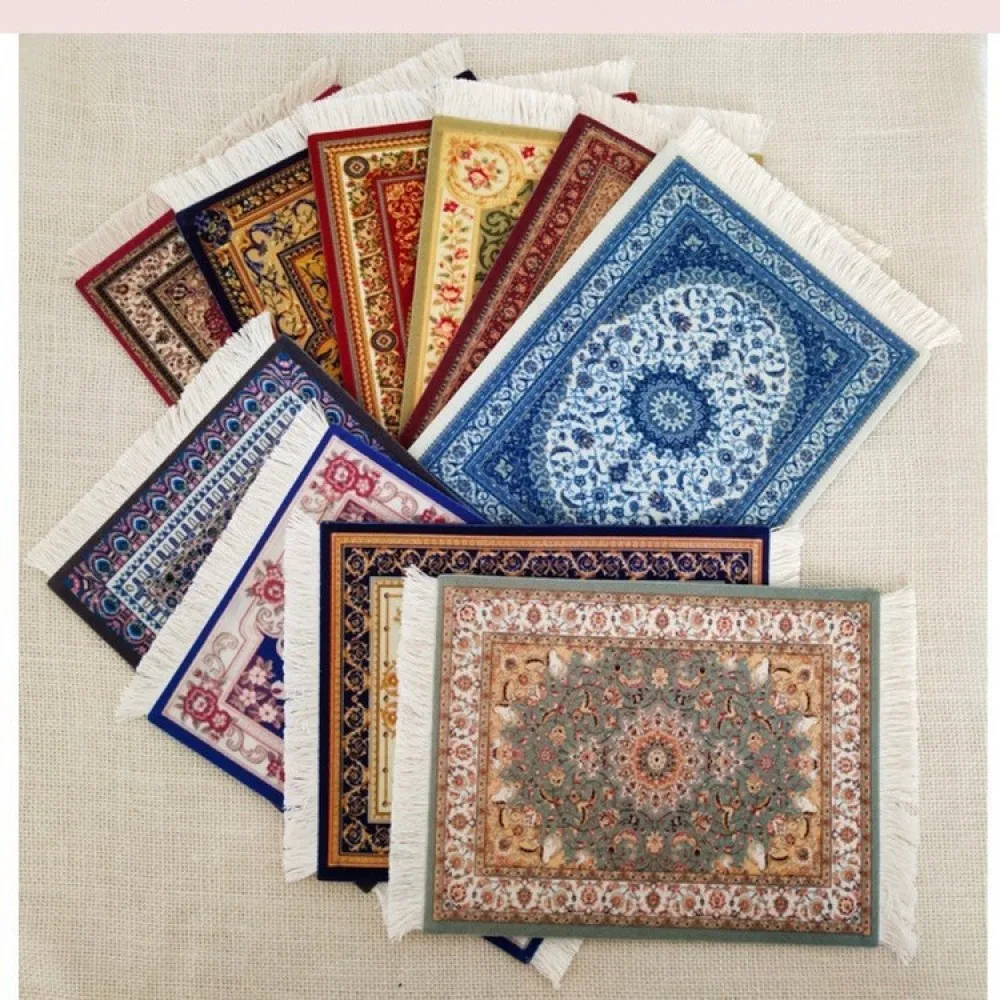 Tassel Edge Rubber Desk Pad European Luxury Mouse Pad Anti Slip Dining Placemat Elegant Home Office Table Decor Supplies