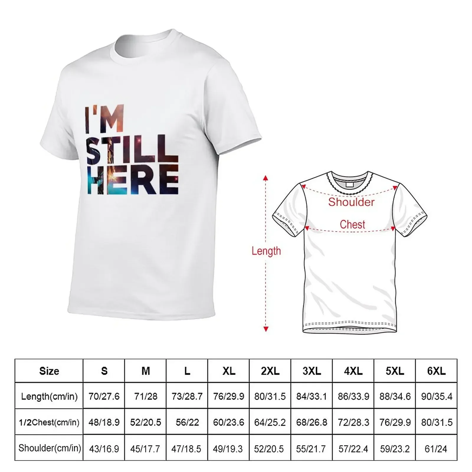 أنا لا يزال هنا - تي شيرت كوكب الكنز تي شيرت كبير الحجم تي شيرت مخصص للرجال من القطن