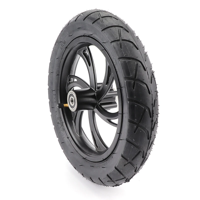 Black 12 inch Inflatable Wheels 12 1/2X2 1/4 Tyre Aluminum Rim Set Fit For Electric Scooters E-bike Folding Bicycles Accessories