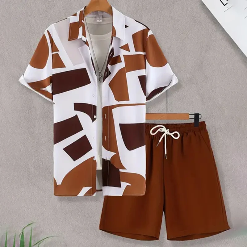 Summer Loose tops, men's clothing, Beach Vacation Hawaiian shirts, Casual shorts, long-sleeved Urban Fashion