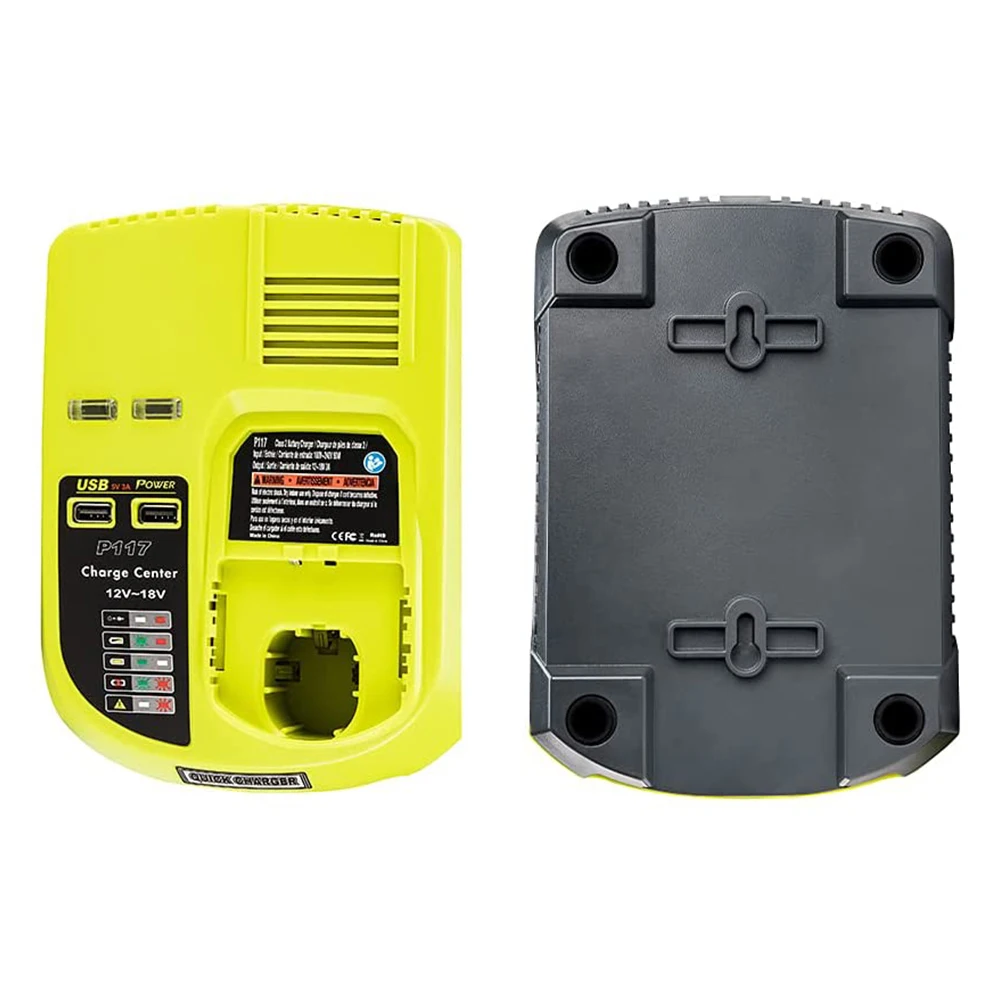 P117 Dual Chemistry Battery Charger Replacement for Ryobi 18V Battery P100 P101 P102 P103 P105 P107