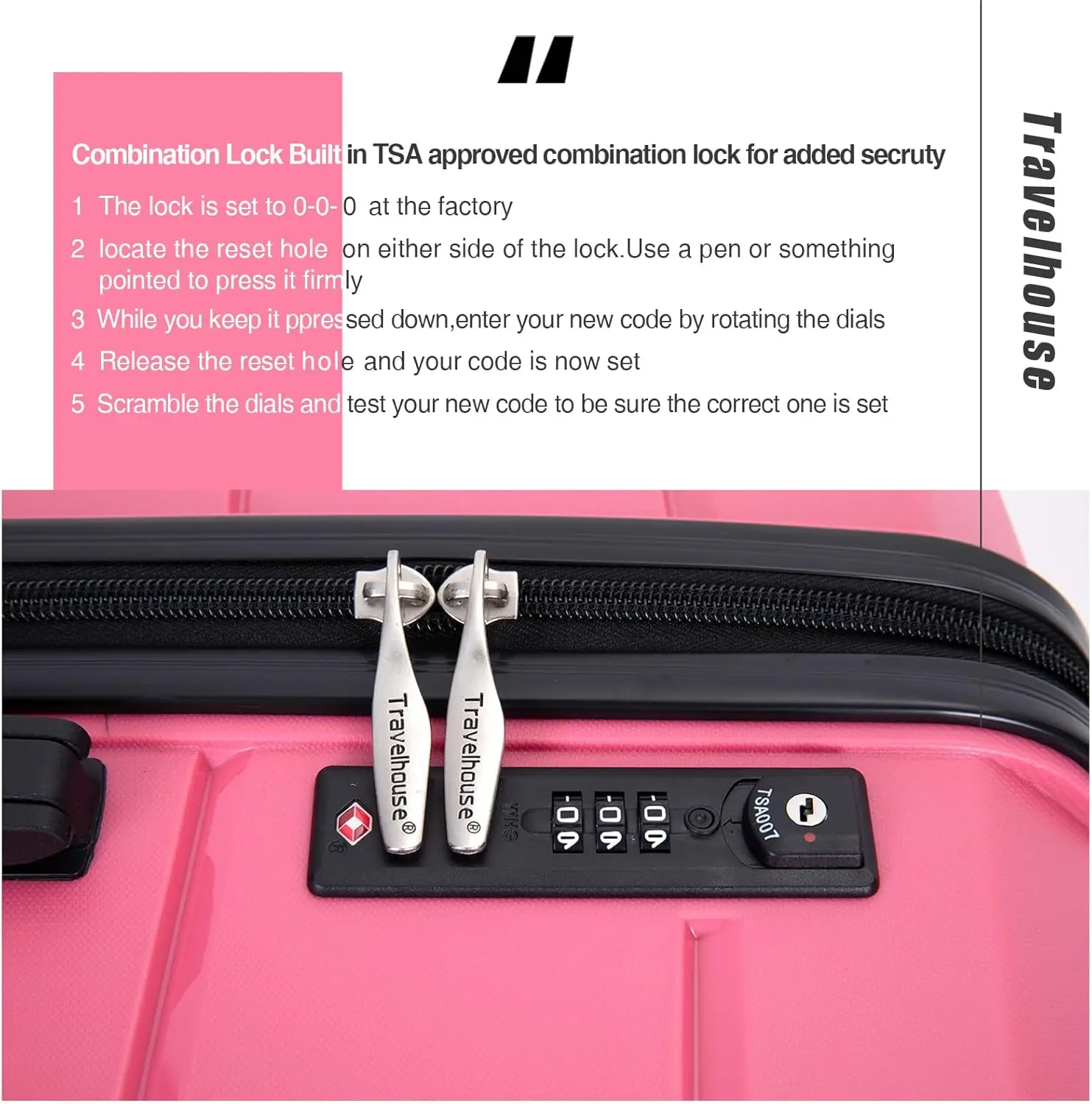 Travelhouse Luggage Sets 3 Piece Pp Suitcase Set Hardside Spinner Wheel Luggage Clearance Lightweight Tsa Lock For Travel,