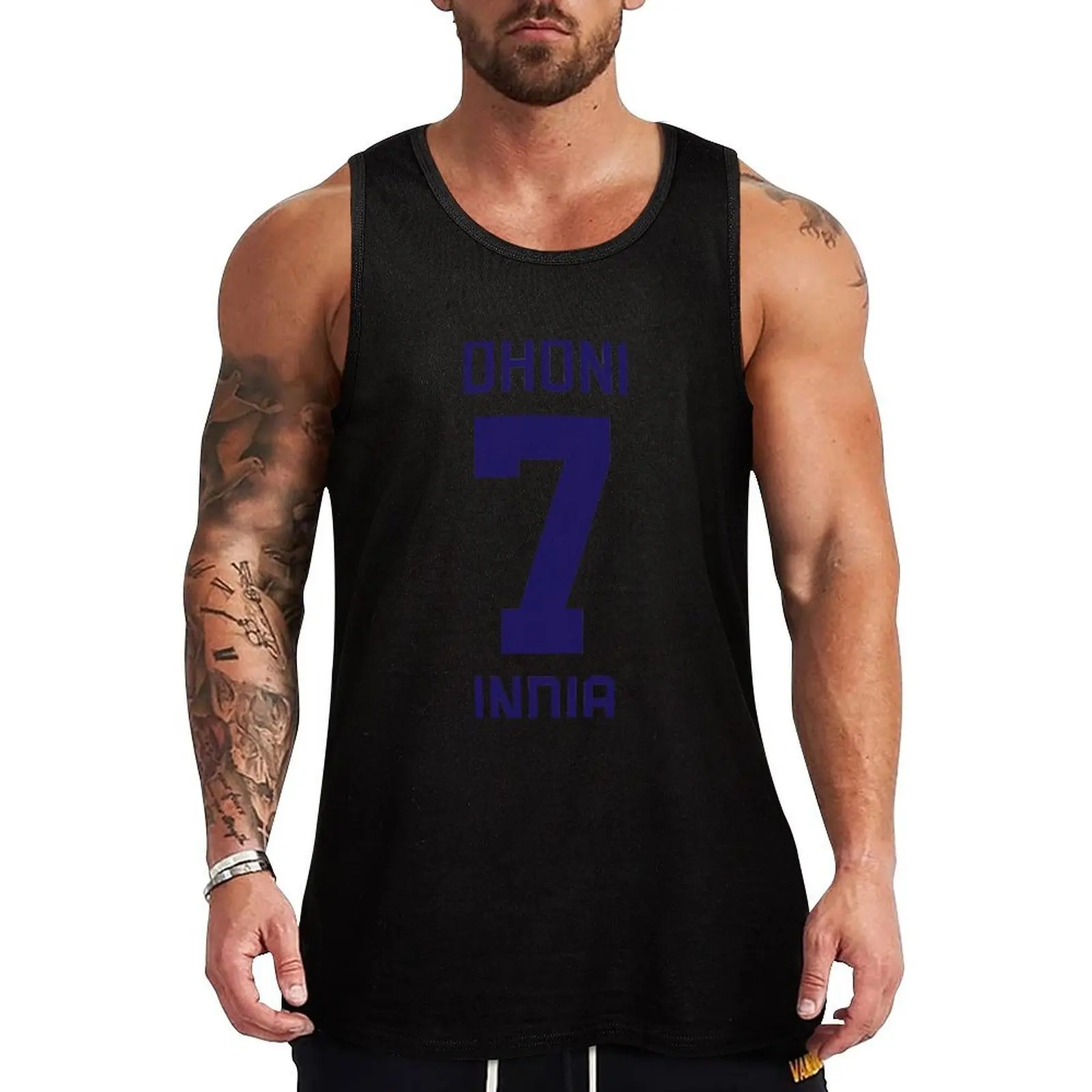 Mahendra Singh Dhoni 7 Indian Cricket Jersey Tank Top Casual Summer Tank Top Lightweight Sleeveless Shirt