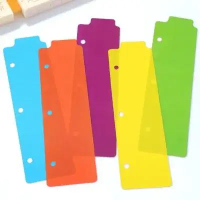 5pcs Plastic Binder Dividers Colored Page Markers Notebook Index Dividers Notepad Divider Tabs Classification Labels For