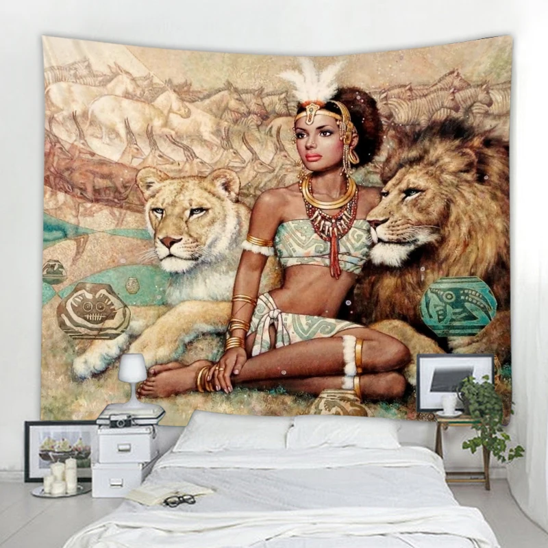 Beauty and the Beast Background Decoration Tapestry Nordic Bohemian Hippie Wall Decor  Bedroom Living Room