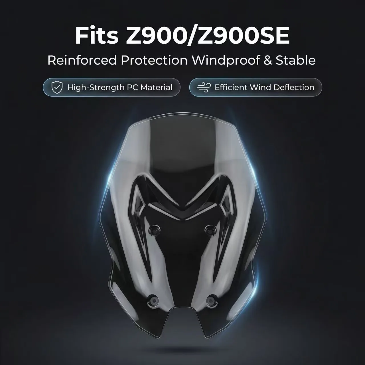 

For KAWASAKI Z900 Z900SE 2025 2026 Front Sports Windshield Viser Visor Wind Deflector Windscreen Spoiler Double Bubble Screen