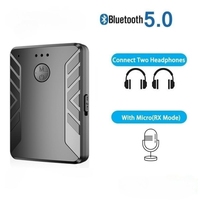 Wireless Bluetooth 5.0 Receiver TV Transmitter for Headphones Connect Two Bluetooth Headsets Stero Audio RX With Microphone