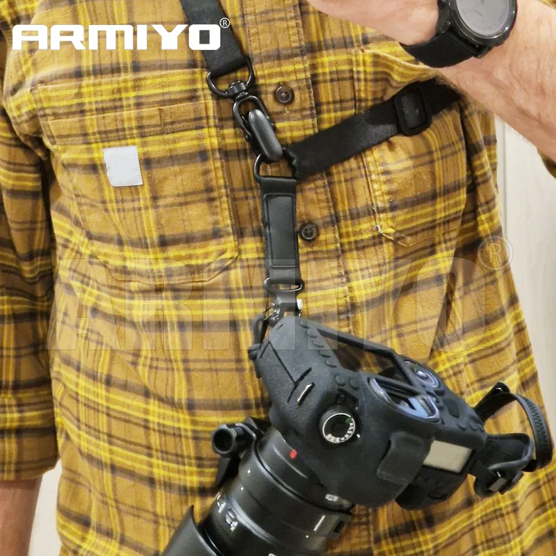 Armiyo Taktischer Mission S2 S3 S4 Jagd-Trageriemen 2-Punkt Verstellbarer Schultergurt Gürtelhalterung für Trinkflasche Kamera Zielfernrohr Tasche Box – Detail 4