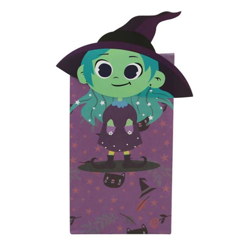 12/24Pcs Halloween Thema Papier Geschenk Tasche Für Süße Spinne Katze Bevorzugung Öl Beweis Lebensmittel Geschenk Verpackung Einkaufstaschen party Dekoration – Detail 12