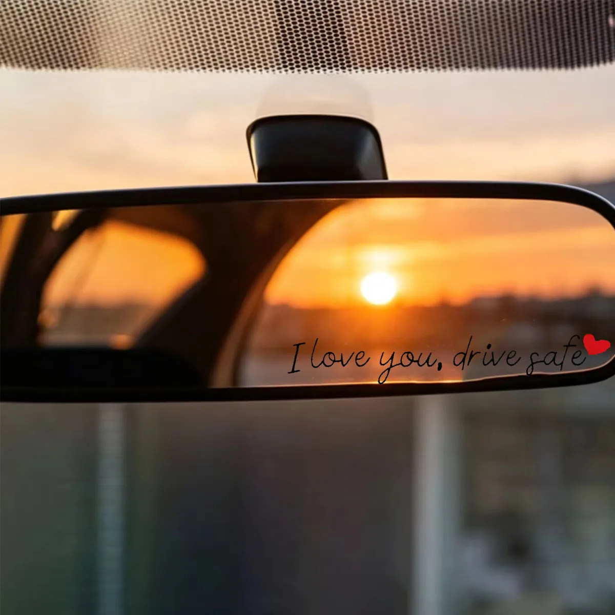 Ich liebe dich, fahr vorsichtig, Rückspiegel-Aufkleber, süßer roter Herz-Aufkleber, Auto-Innenraum-Fensterdekoration, Geschenk für Liebhaber. – Detail 2