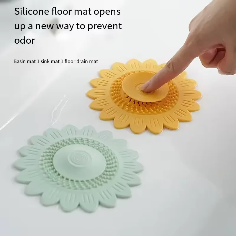 

1/2Pcs Multifunctional flower shaped Hair deodorizi filter suitable for kitchen and bathroom sinks with sewer deodorizing filter