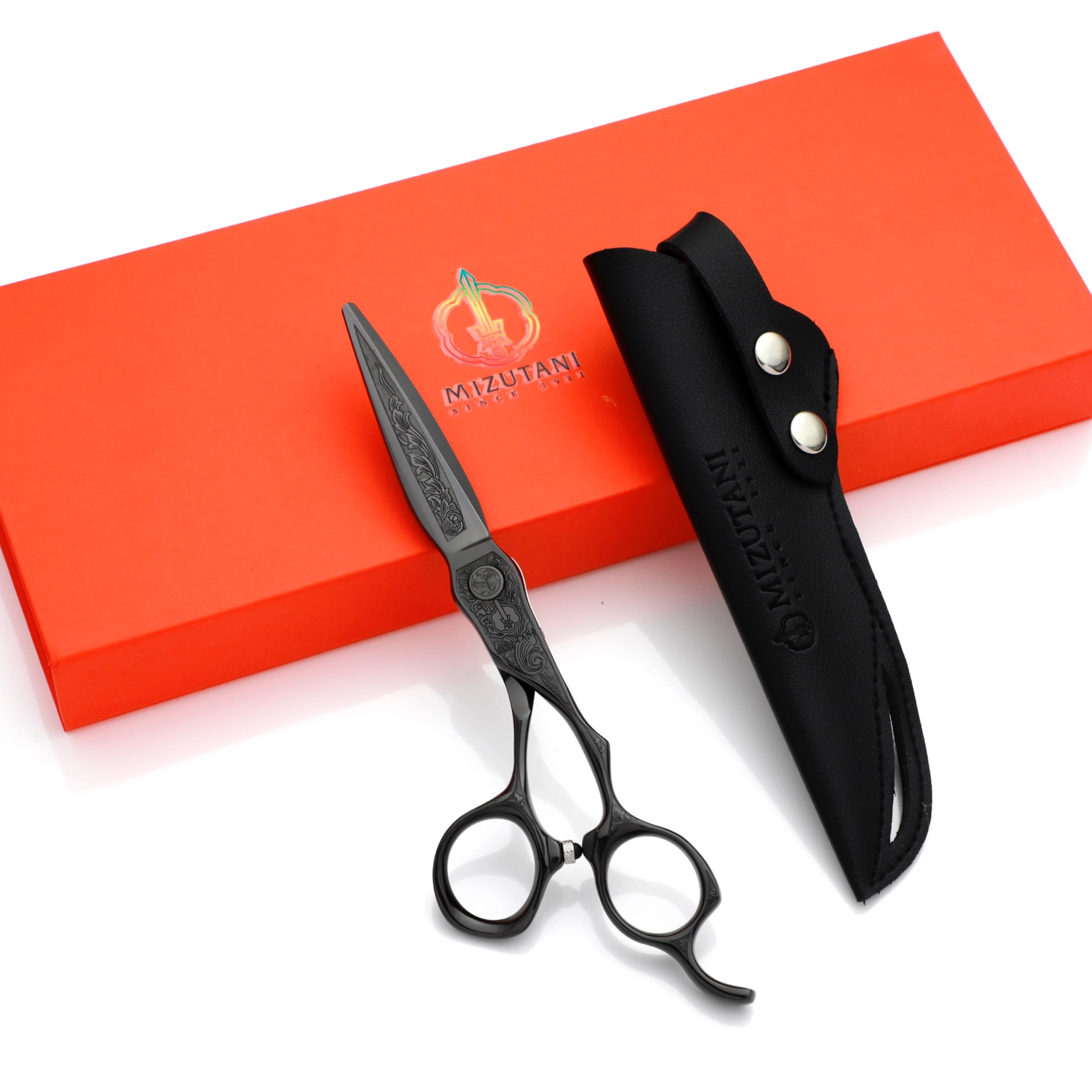 

MIZUTANI Black 6.0-inch Tungsten Steel Pattern High grade scissors Professional Hair Salon Top Professional Barber Scissor Set