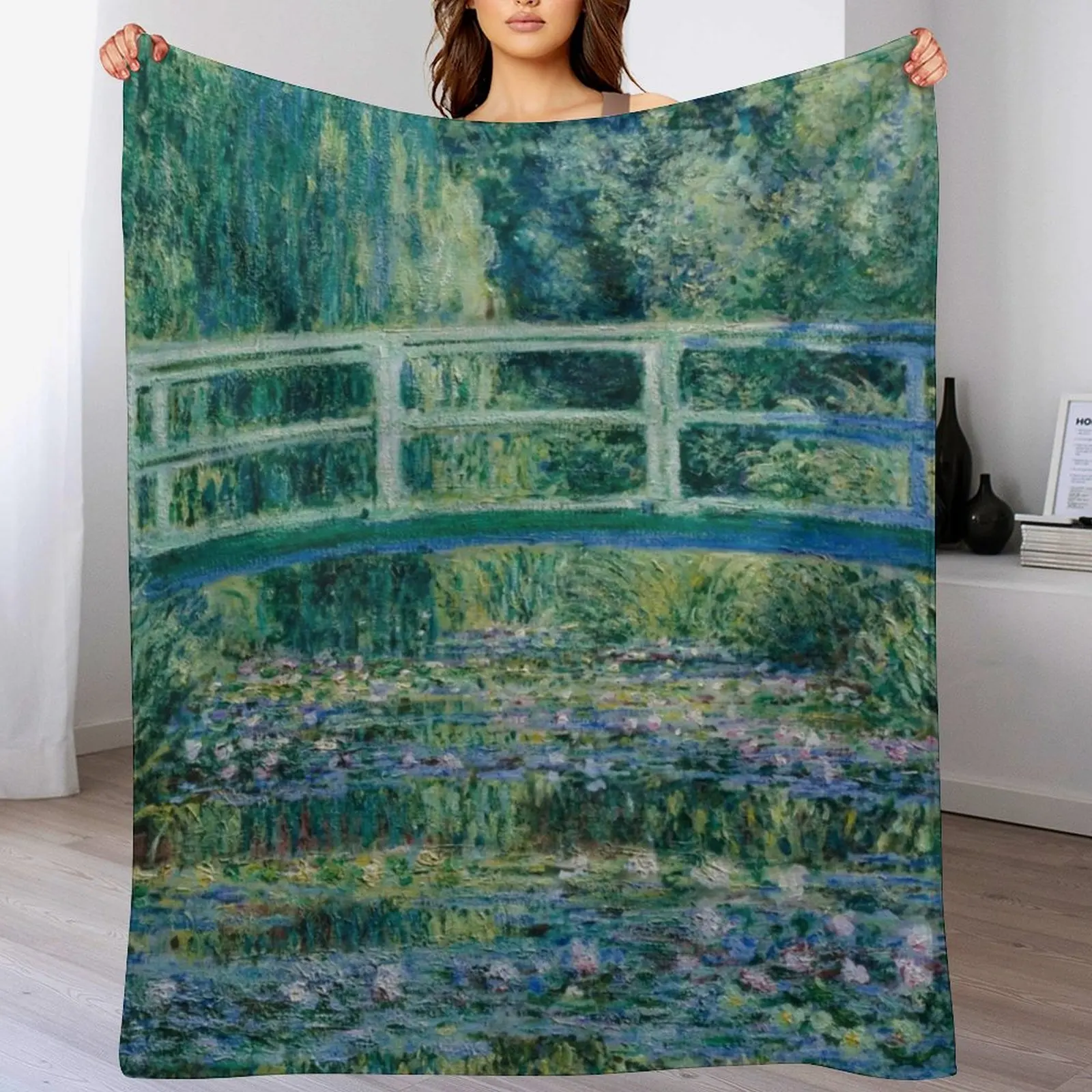 

Claude Monet - Water Lilies and Japanese Bridge Throw Blanket Winter beds Tourist Loose Blankets