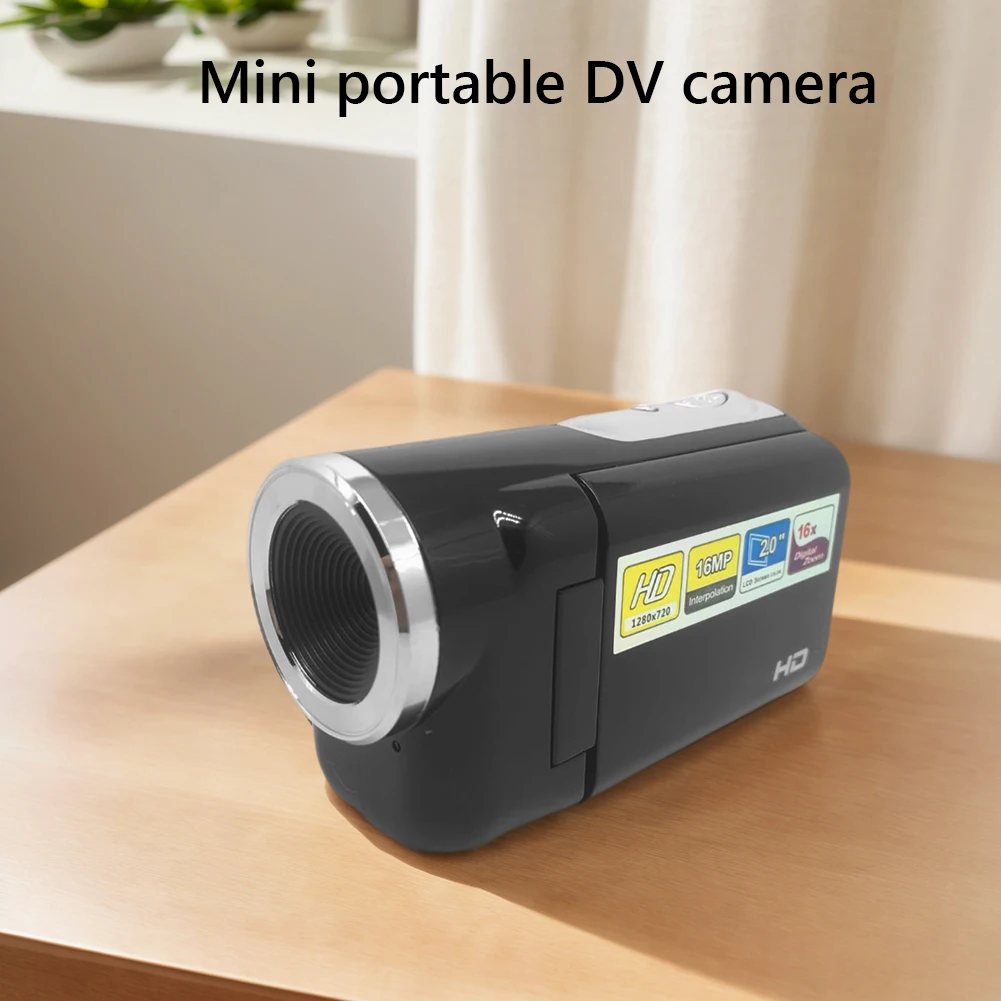 16MP 720P Portable DV Camcorder 2.0 Inch TFT Color Screen Digital Camcorder 16X Digital Zoom Built-in LED Flash for Beginners
