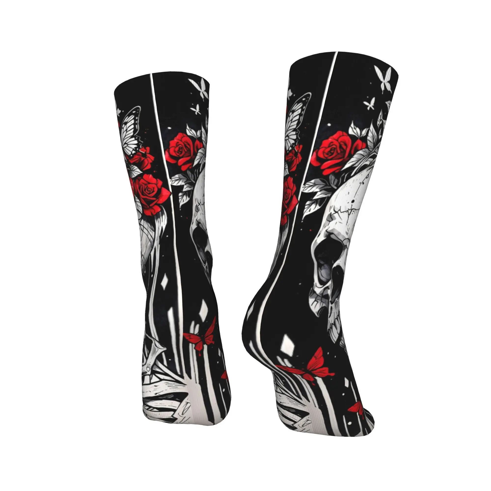 Calcetines con estampado Floral de llama y calavera de azúcar, medias de diseño antideslizantes, calcetines Unisex para hombre, calcetines suaves de ciclismo a la moda de otoño