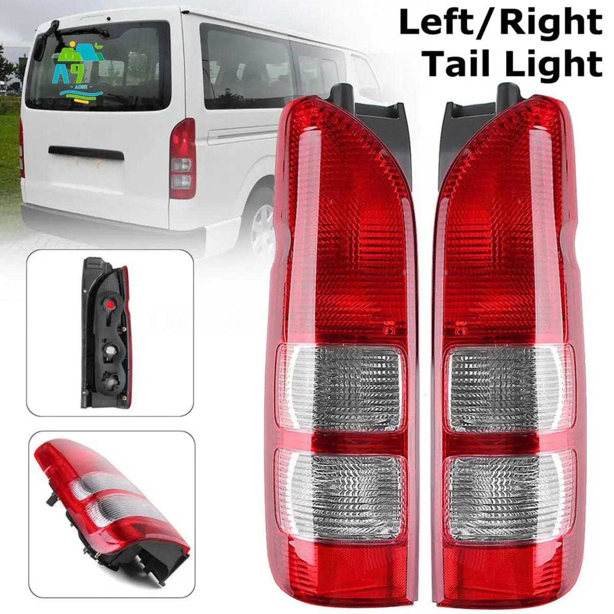 A09E-For Toyota Hiace Hiace/Commuter 2005-2019 Car Rear Left+Right Tail Brake Light