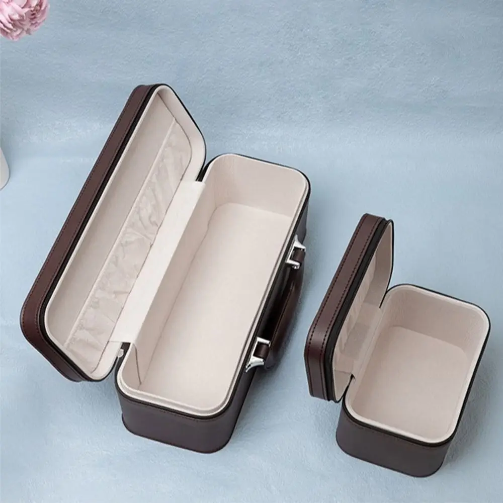 

Винтажная коробка для демонстрации часов, компактная с ручкой, держатель для наручных часов, прочный противоударный чехол для переноски браслета, антикварная коллекция