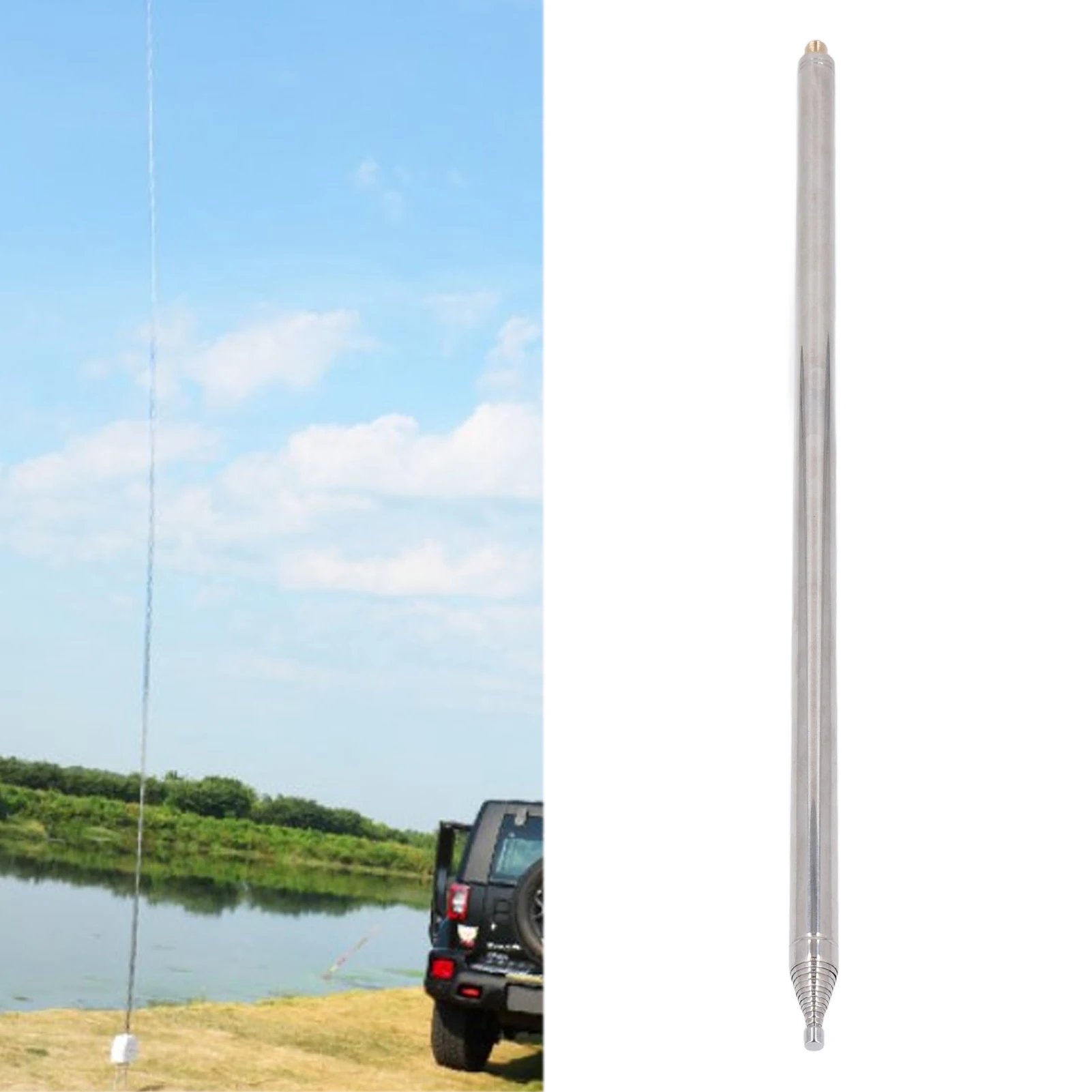 Teleskopantenne DIY Antenne Teleskopantenne Ersatz 5,6 Meter M10 Schnittstelle Edelstahl Spurstange für DIY Stangenantenne
