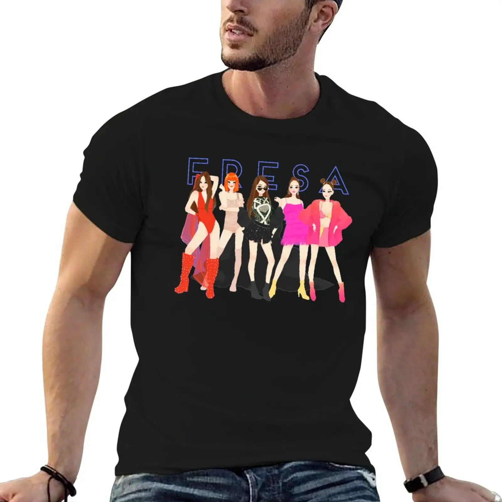 Camiseta TINI Fresa, camisetas de anime, camiseta de algodón oversize, paquete de camisetas para hombre, paquete de camisetas de algodón