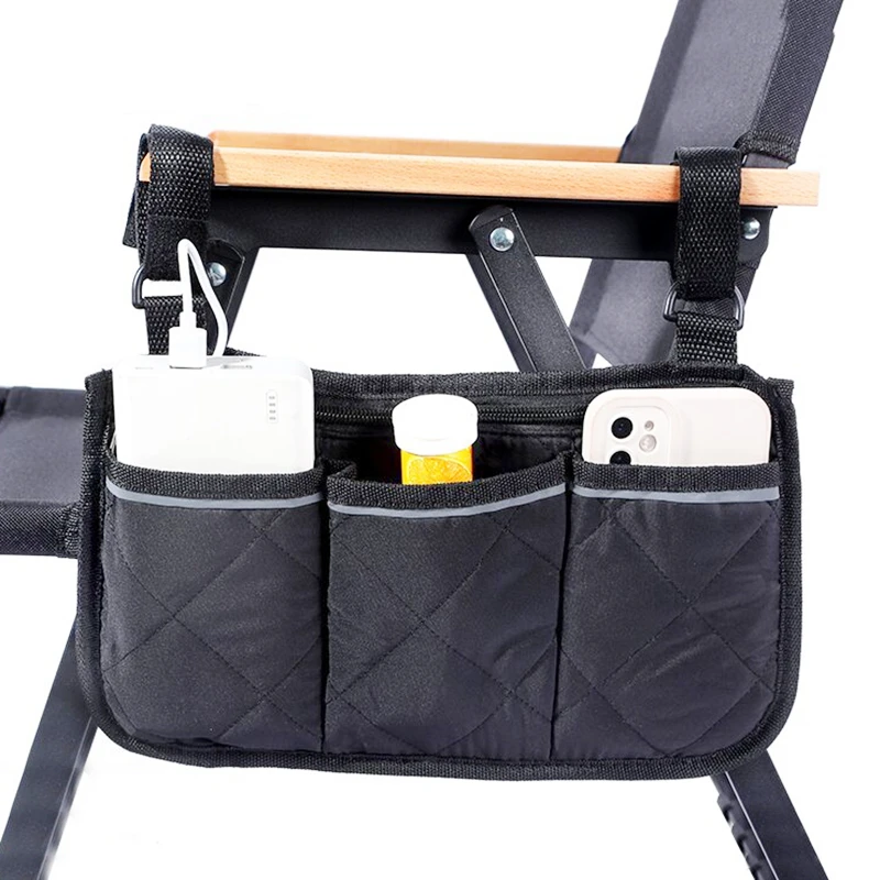 Wheelchair Armrest Side Storage Bag Waterproof Wheelchair Armrest Pouch For Most Walking Wheels And Mobile Equipment Accessories