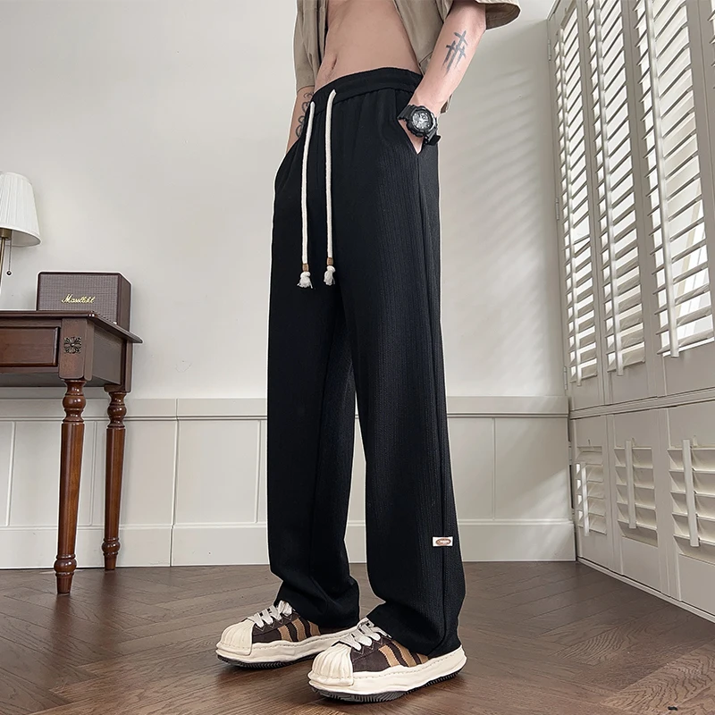 Pantalon de survêtement décontracté pour homme, longueur rinçage, streetwear, fjhop, harajuku, nouveau