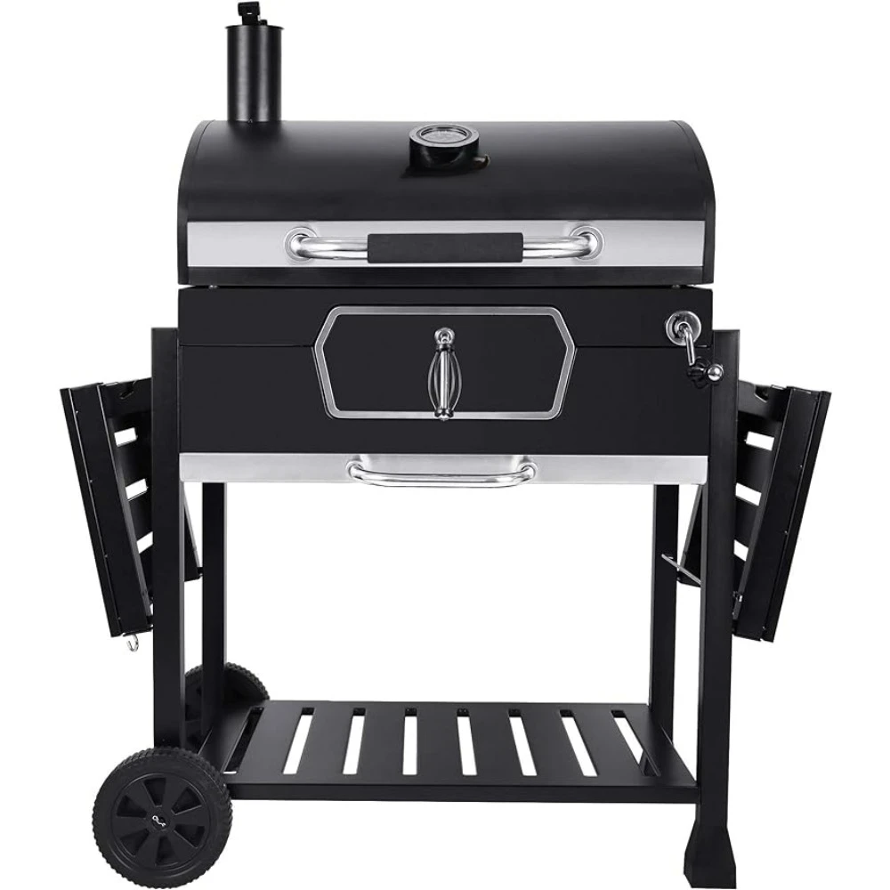 Imagem -02 - Deluxe Charcoal Grill para Piquenique Churrasco Fumante Camping Pátio Quintal Culinária Churrasco Cozinha Grande Jantar Bar Preto Cd2030an 30