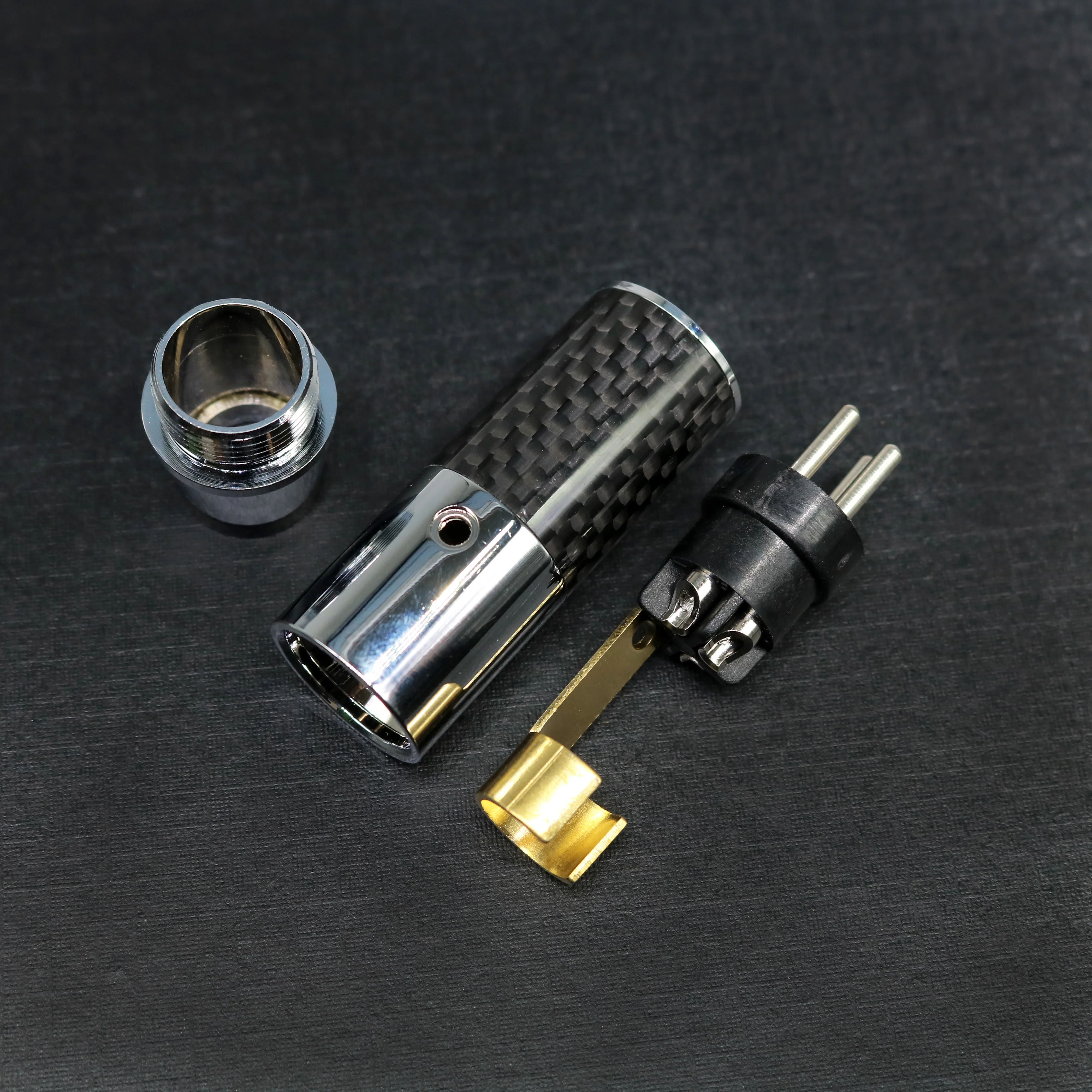 XLR Stecker Jack XSSH HIFI Audio Schwarz Carbon Faser Tellur Kupfer Überzug Rhodium Gold Nylon Weiblich Männlich 3 Pins XLR stecker – Detail 6