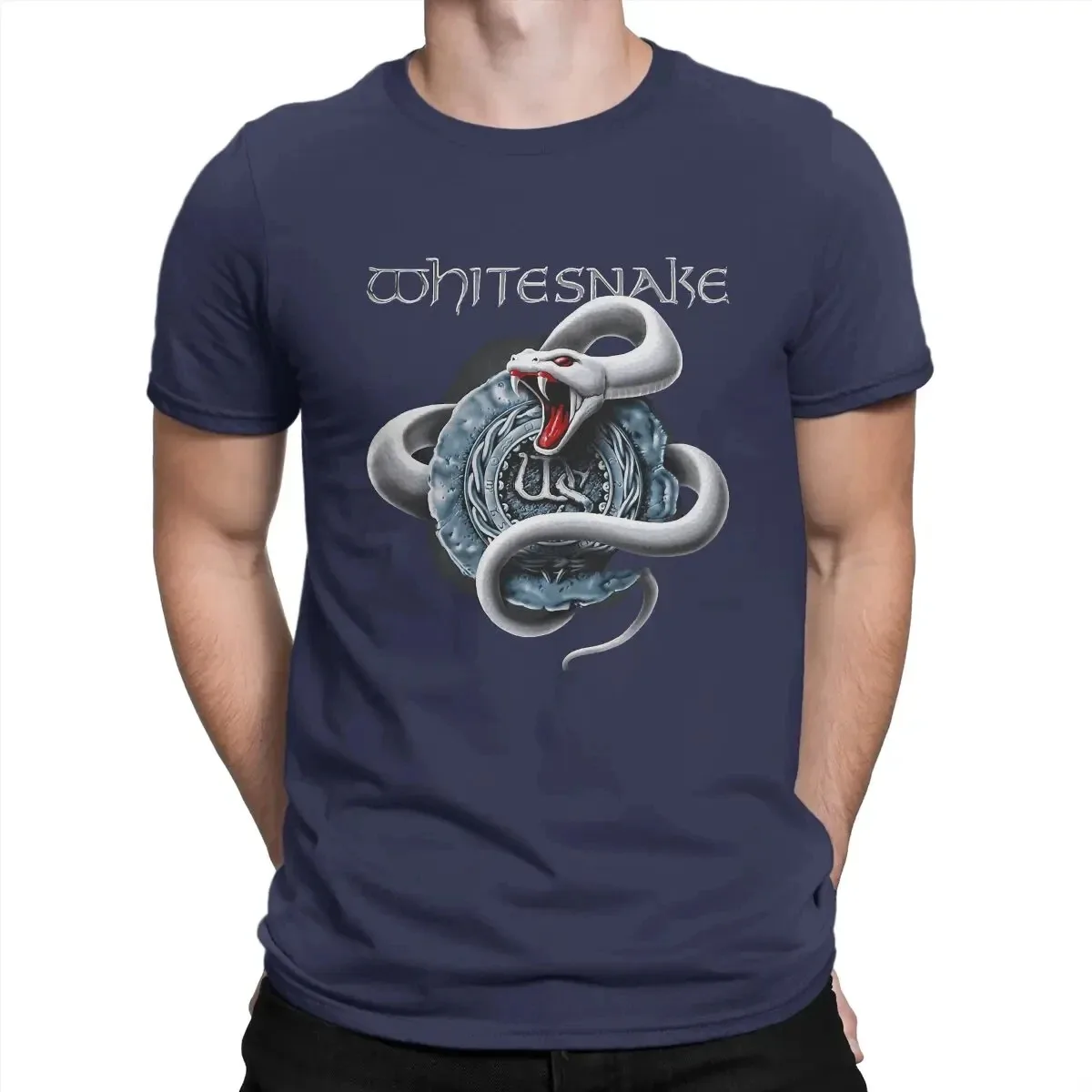 Whitesnake Newest TShirt for Men Music Band Rock Round Collar Basic T Shirt Distinctive Birthday Gifts Streetwear Men Clothing