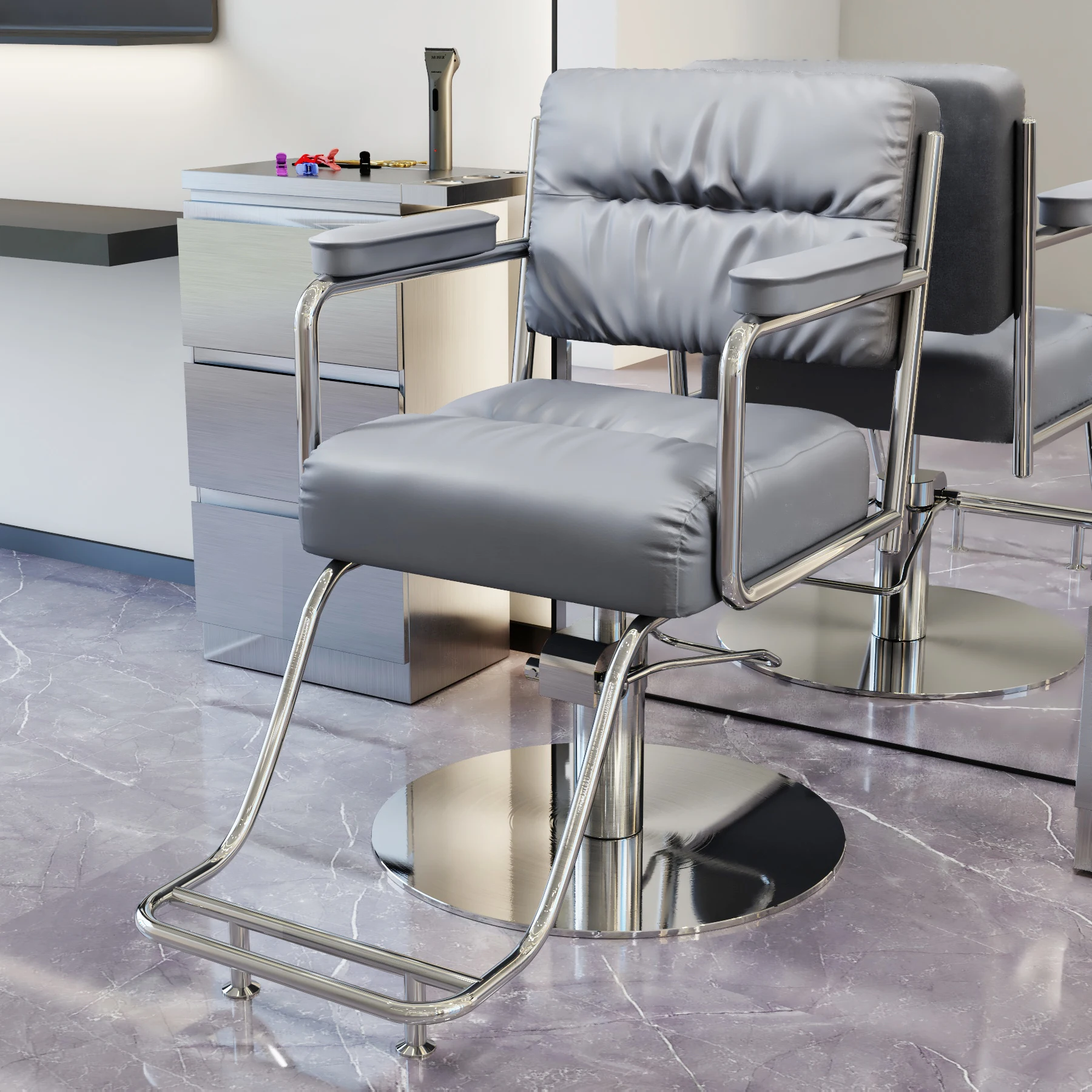 صالون تصفيف الشعر كرسي الحلاق تصفيف الشعر صالون الحلاق كرسي فاخر Cadeira Estetica أثاث صالون الشعر المهني #3