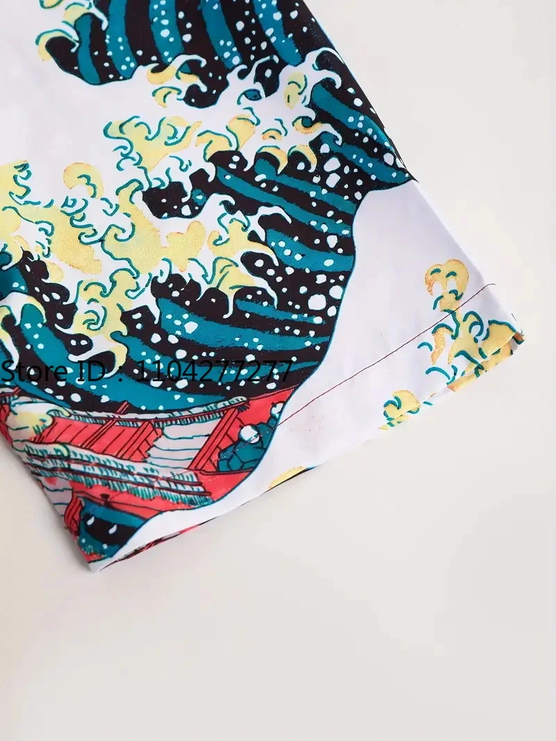 سترة كيمونو بنمط سمك الشبوط الصيفية للرجال والنساء ملابس Ukiyo-e Haori اليابانية برسومات التنين المطبوعة ملابس الشاطئ الحمراء