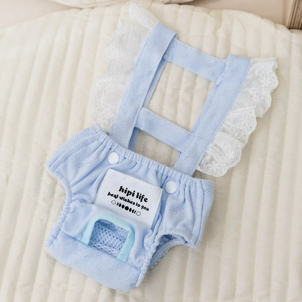 

Suspenders Style Dog Physiological Pants Breathable Washable Pet Jumpsuit Adjustable Dog Diaper Heat Cycle