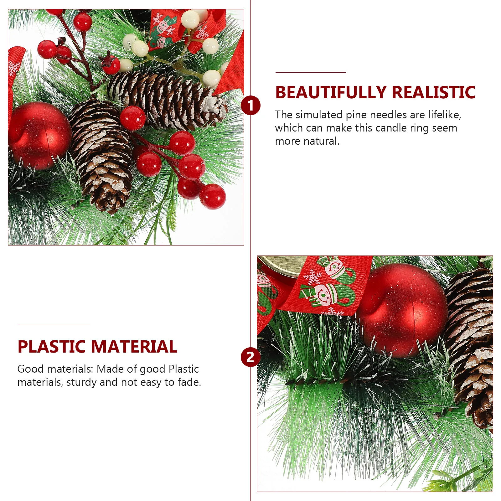 

Christmas Wreath Plastic Handmade Tealight Holder Party Decor Xmas Home Ornament Christmas Decor