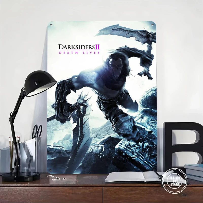 Darksiders II Death Lives Metal Poster Customized Wall Art Retro Vintage Tinplate Signs for Decoration Living Room Accessories