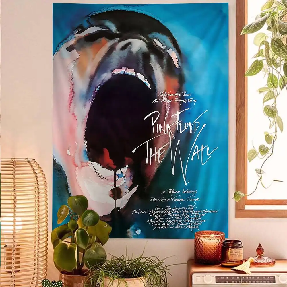 P-Pink F-Floyd-d روك باند أنيمي نسيج لغرفة المعيشة ديكور المنزل النوم ديكور المنزل